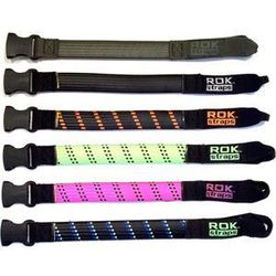 Adjustable Pack Strap/Stretch Strap - Black with Blue / Green Stripe - Rok  Straps Canada