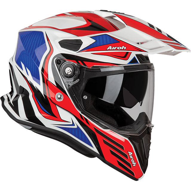 Airoh Commander Carbon Red Gloss Helmet | Adventure Moto Australia