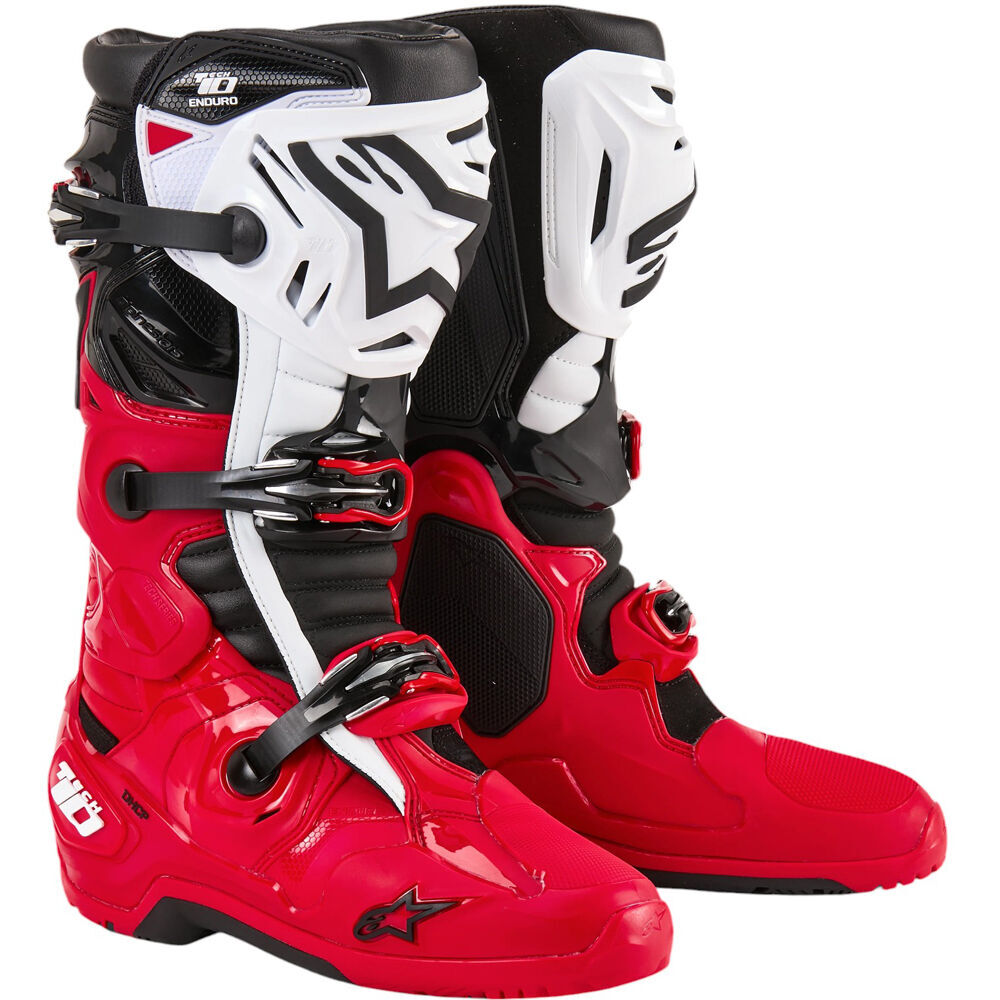アルピナ T10 スポーツツーリングブーツ Alpinestars 2026 Tech 10 Bright Red/Black/White Enduro Boots at