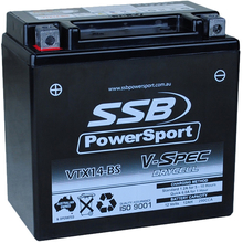 SSB Powersport VTX14-BS 12V V-Spec High Performance AGM Battery