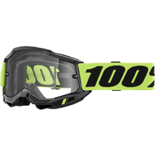 100% Percent Accuri 2 Enduro Moto Neon Yellow Clear Goggles