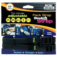ROK Straps Adjustable 42" Black/Silver Pack Straps Twin Pack