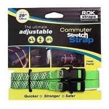 ROK Straps Adjustable 28" Green Reflective Twin Pack