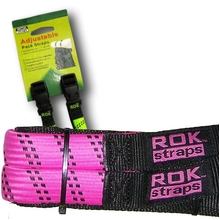 ROK Straps Adjustable 42" Pink/Black Pack Straps Twin Pack