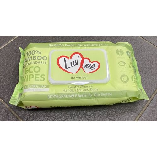 Luvme (Bum) Wipes Eco Bamboo Wet Wipes 80 pack