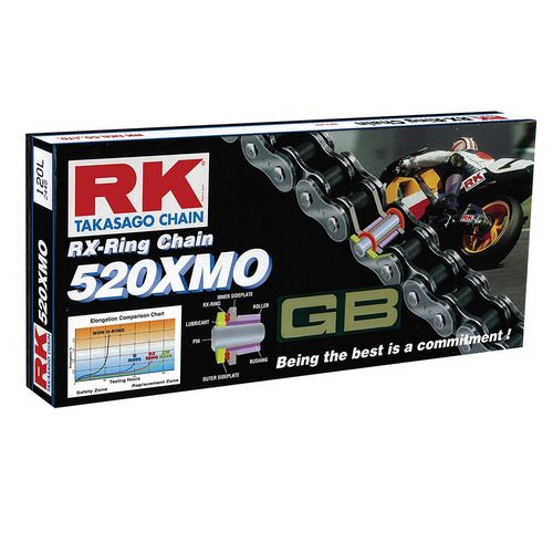 RK Takasago Chain RX-Ring 120 Link Chain 520XMO Gold