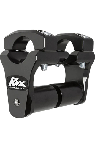 ROXspeedFX 1 1/8" Fat Bar Black Anodised Pivoting Bar Risers w/ Extended Stem