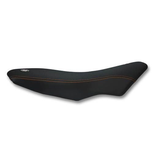 Seat Concepts KTM 690 SMC/Enduro R ('08-'18) Tall Comfort Complete Seat [Cover Option: Carbon Fiber Sides/Gripper Top] [Stitching Option: Orange]
