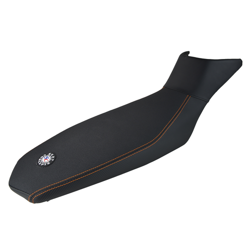 Seat Concepts KTM 790 890 Adventure R ('19-'24) Rally Tall Complete Seat [Cover Option: Carbon Fiber Sides/Gripper Top] [Stitch Option: Orange]