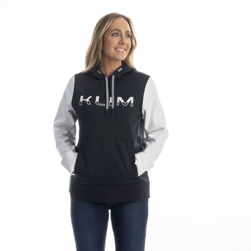 Klim Women's Petrol Pullover Hoodie [Colour Option: Black-White] [Size: XSmall]