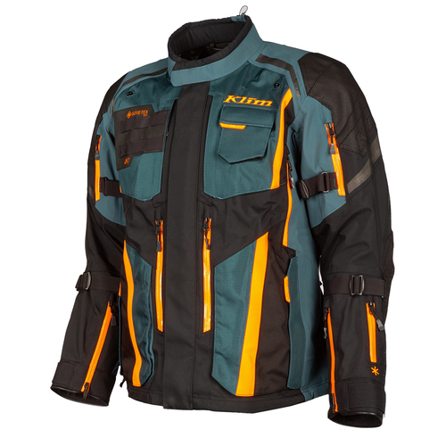 Klim Badlands Pro Jacket  [Colour:Petrol - Strike Orange] [Size:Small] [Length:Regular]