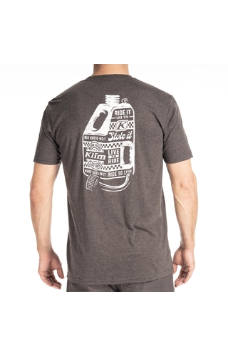Klim Live To Ride Heathered Charcoal-White Tr-Blend Tee