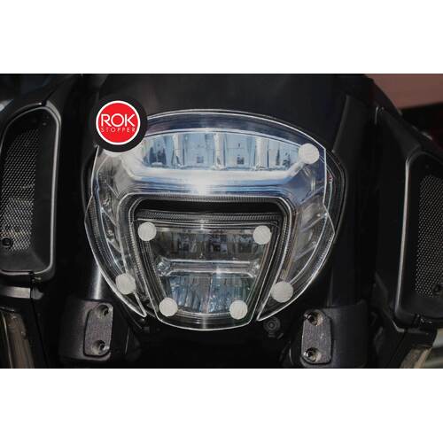 ROK Stopper Ducati Diavel - Carbon, Titanium ('15-'18) Headlight Protector Kit