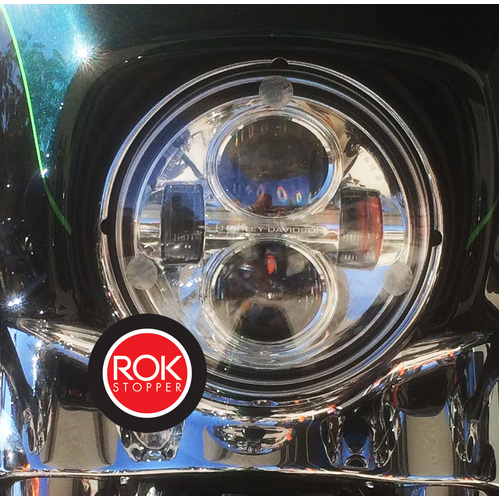 ROK Stopper Harley Davidson Daymaker Headlight 7" Round x 1" Curve Headlight Protector Kit