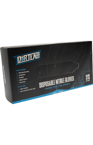 Dirtlab Black Disposable Nitrile Gloves - 100 Pack