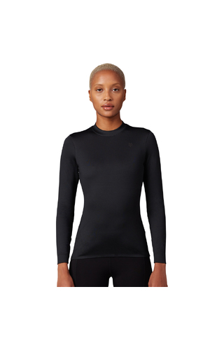 Fox Tecbase Fire Black Womens LS Compression Thermal Shirt