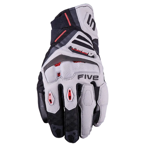 Five Gloves TFX-1 Airflow Grey/Red Short Gloves [Size: 8/Small]