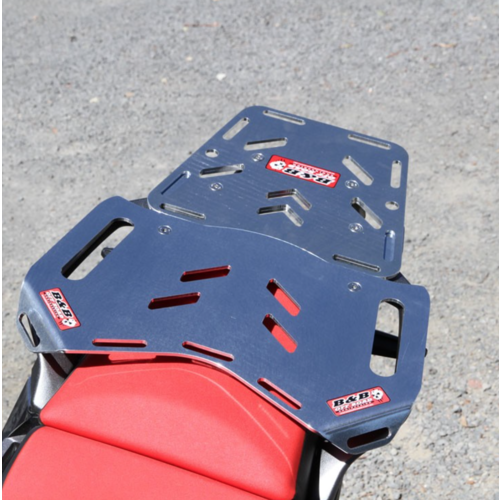 B&B Off Road Honda CRF1000L Africa Twin (2016-2019) Rear Luggage Big Tour Plate with Mini Plate Kit Silver
