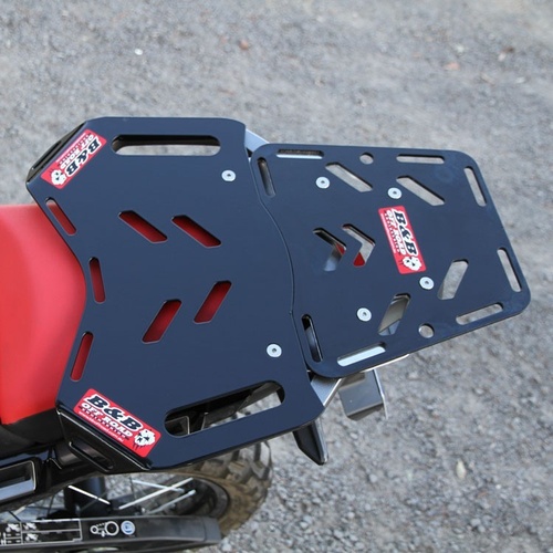 B&B Off Road Honda CRF1000L Africa Twin (2016-2019) Rear Luggage Big Tour Plate with Mini Plate Kit Black