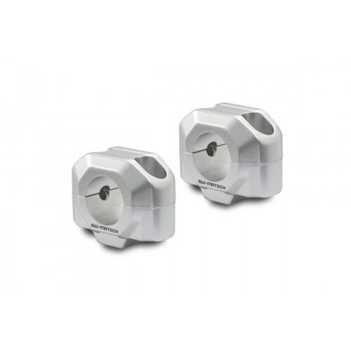 SW Motech Handlebar Risers for 28mm √ò Bars, 20mm Height [Colour Option: Silver]