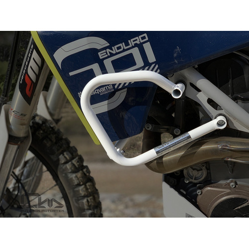 Outback Motortek Crash Bars For HUSQVARNA 701 Enduro/Supermoto (2016-2024) [Colour:White]