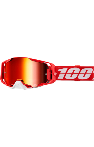 100% Percent Armega C-Bad Red Mirror Goggles