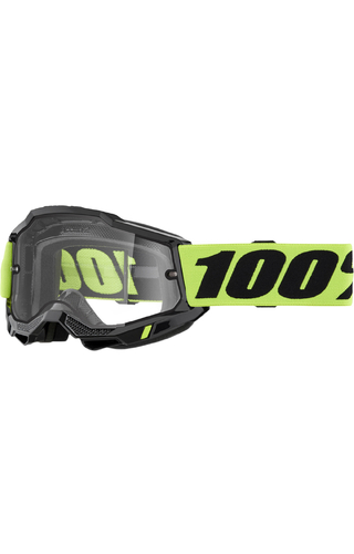 100% Percent Accuri 2 Enduro Moto Neon Yellow Clear Goggles