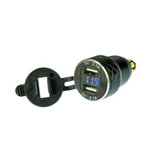 Rocky Creek Designs MotoPlug Dual USB and Voltmeter for Din Socket