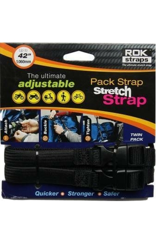 ROK Straps Adjustable 42" Black/Black Pack Straps Twin Pack