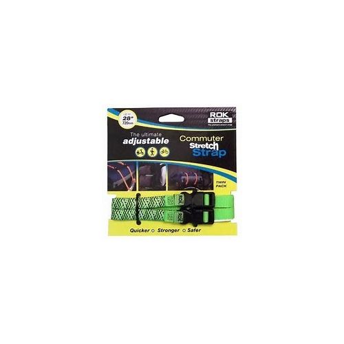 Rok Straps Adjustable Commuter Straps Twin Pack 12" to 28" [Colour: Green Reflective]