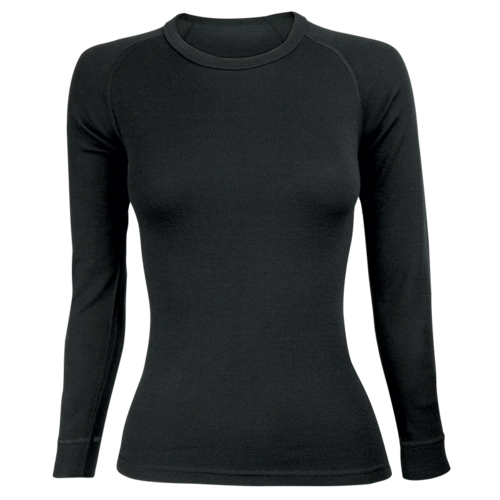 Sherpa Merino Wool Long Sleeve Thermal Top  [Size: Small] [Colour: Black]