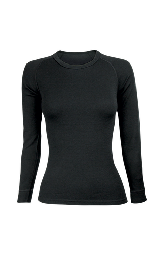 Sherpa Black Merino Wool Long Sleeve Thermal Top